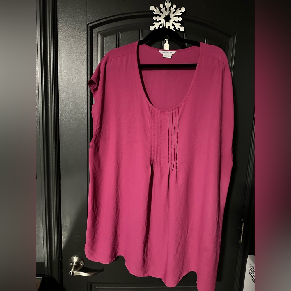 Penningtons Pink Shortsleeve Pleated Blouse